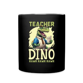 Dinosaur Teacher Paleontology Teaching Dino - Full Colour Mug - black - Front