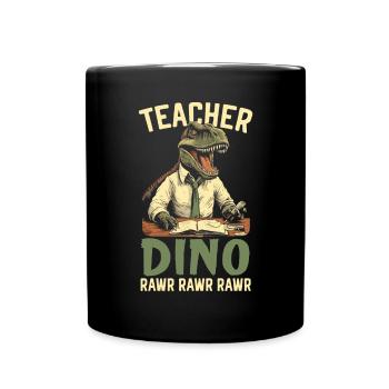 Dinosaur Teacher Paleontology Teaching Dino - Full Colour Mug - black - Front