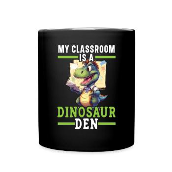 Dinosaur Teacher Paleontology Teaching Dino - Full Colour Mug - black - Front