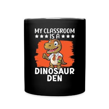 Dinosaur Teacher Paleontology Teaching Dino - Full Colour Mug - black - Front
