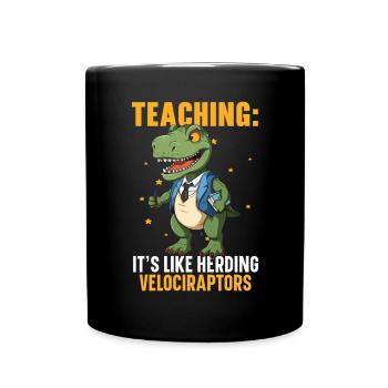 Dinosaur Teacher Paleontology Teaching Dino - Full Colour Mug - black - Front