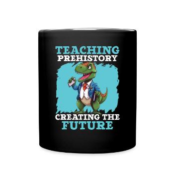 Dinosaur Teacher Paleontology Teaching Dino - Full Colour Mug - black - Front