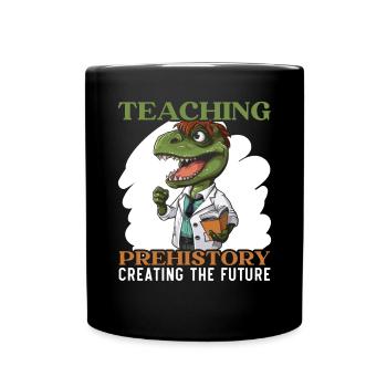 Dinosaur Teacher Paleontology Teaching Dino - Full Colour Mug - black - Front