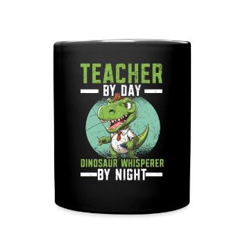 Dinosaur Teacher Paleontology Teaching Dino - Full Colour Mug - black - Front