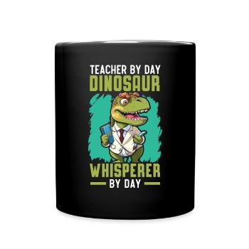 Dinosaur Teacher Paleontology Teaching Dino - Full Colour Mug - black - Front