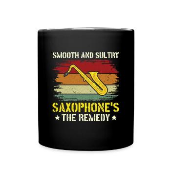 Blow Away the Blues with Saxophone Hues - Jazz - Full Colour Mug - black - Front