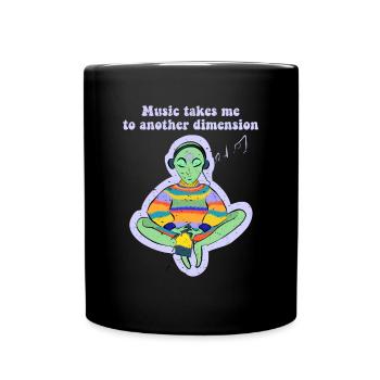 La musique m’emmène dans une autre dimension Ovni - Mug uni - noir - Devant