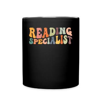Groovy Reading Specialist Teacher Literacy Coach - Full Colour Mug - black - Front
