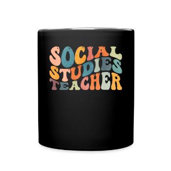 Groovy Social Studies Teacher History Lesson - Full Colour Mug - black - Front