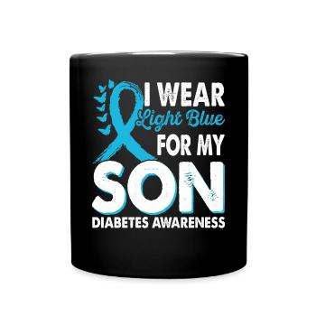 Portez du bleu clair pour le mois du - Mug uni - noir - Devant