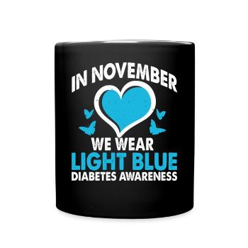 In November we wear light blue - Full Colour Mug - black - Front