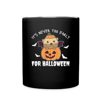 Otter it's never too early for Halloween pumpkin - Full Colour Mug - black - Front