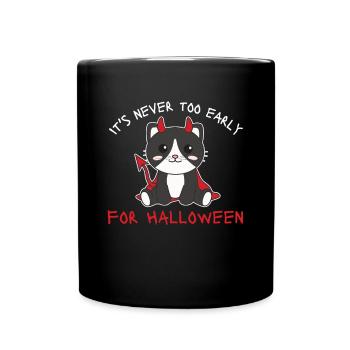 Chat il n’est jamais trop tôt pour les diables d’Halloween - Mug uni - noir - Devant