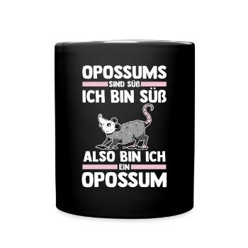 Opossum - Tasse einfarbig - Schwarz - Vorne