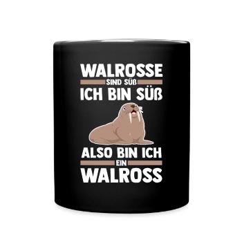 Walross - Tasse einfarbig - Schwarz - Vorne
