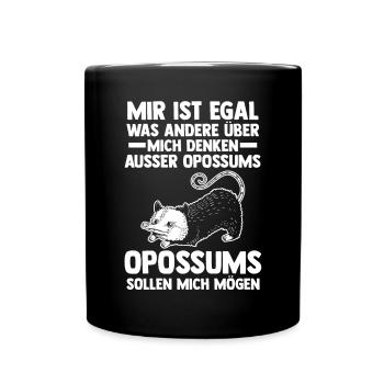 Opossum - Tasse einfarbig - Schwarz - Vorne