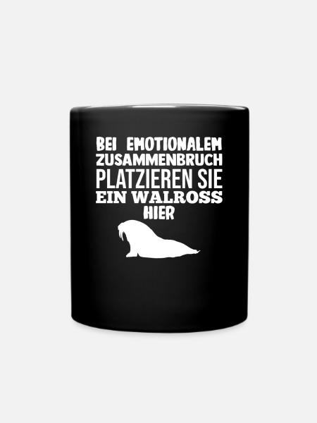Walross - Tasse einfarbig - Schwarz