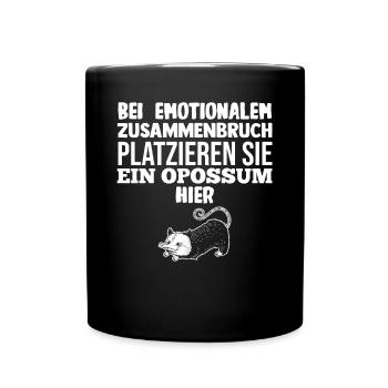 Opossum - Tasse einfarbig - Schwarz - Vorne