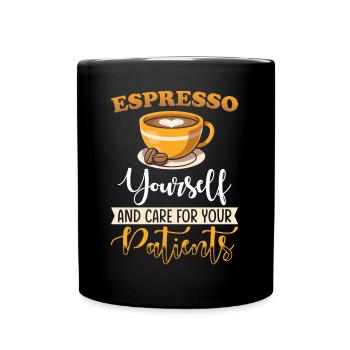 Nurse Coffee Espresso Nursing - Full Colour Mug - black - Front