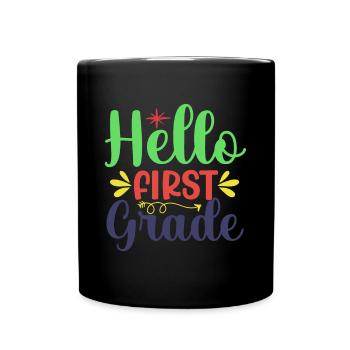 Bonjour 1ère année de rentrée scolaire Premier jour - Mug uni - noir - Devant