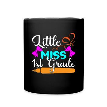 Hallo 1. Klasse Zurück zur Schule Erster Tag - Tasse einfarbig - Schwarz - Vorne