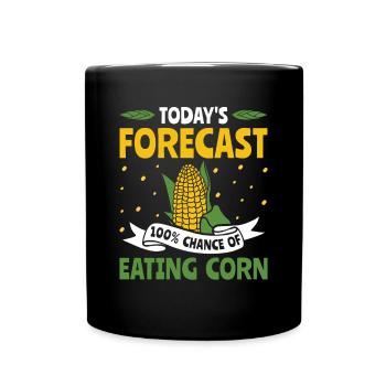 Today's Forecast 100% Eating Corn - Mais Bauer - Full Colour Mug - black - Front