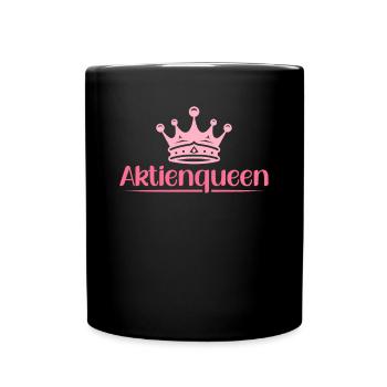 Aktienqueen - ETF Aktien Börse Markt - Tasse einfarbig - Schwarz - Vorne
