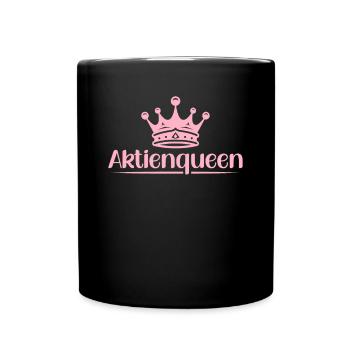 Aktienqueen - ETF Aktien Börse Markt - Tasse einfarbig - Schwarz - Vorne