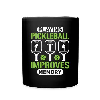 Pickleball Play Improves Memory Dink Player - Full Colour Mug - black - Front