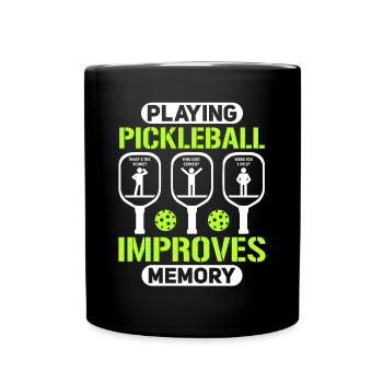Pickleball Play Improves Memory Dink Player - Full Colour Mug - black - Front