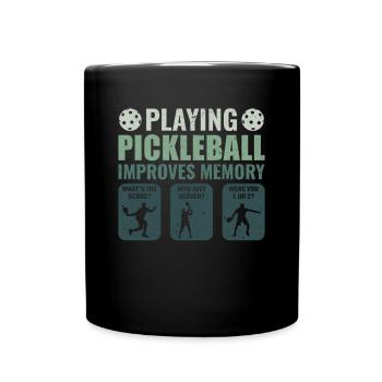 Pickleball Play Improves Memory Dink Player - Full Colour Mug - black - Front