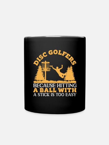 Let me play Discgolf - Ensfarvet krus - sort