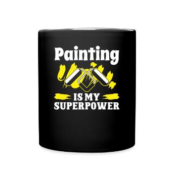 Peintre Peinture Mon Superpower Peintre Peinture - Mug uni - noir - Devant