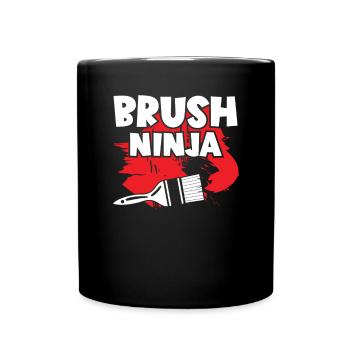 Peintre Pinceau Ninja Vernisseur Peintre Artiste - Mug uni - noir - Devant