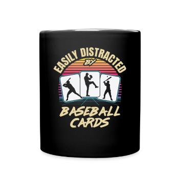 Retro 80s Style Cartes de baseball facilement distraites V - Mug uni - noir - Devant