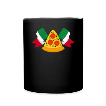 Lustiges Italien Pizza Geschenk - Tasse einfarbig - Schwarz - Vorne