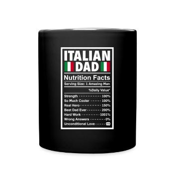 Drôle Italie Cadeau Papa Italien - Mug uni - noir - Devant