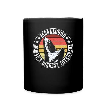 Megalodon - The biggest introvert in the world - - Full Colour Mug - black - Front