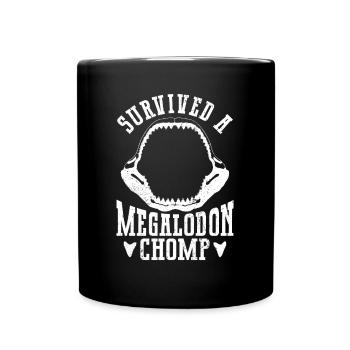 A survécu à une morsure de mégalodon - requin mégalodon - Mug uni - noir - Devant