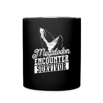 Megalodon Encounter Survivor - Megalodon Shark - Full Colour Mug - black - Front