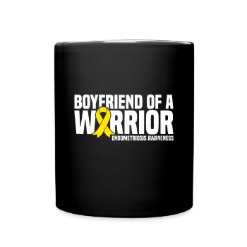 Boyfriend of a Warrior Endometriosis Awareness - Full Colour Mug - black - Front