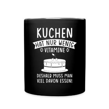 Kuchen Lustig Torten Liebe - Tasse einfarbig - Schwarz - Vorne