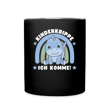 Kinderkrippe Ich Komme! Dino - Tasse einfarbig - Schwarz - Vorne