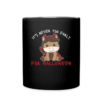 Cheval il n’est jamais trop tôt pour les diables d’Halloween - Mug uni - noir - Devant