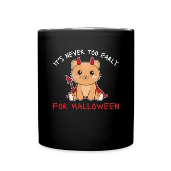 Chat il n’est jamais trop tôt pour les diables d’Halloween - Mug uni - noir - Devant