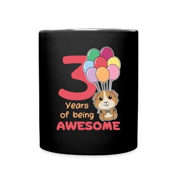 Cochons d’Inde pour les enfants de 3ème anniversaire trois - Mug uni - noir - Devant