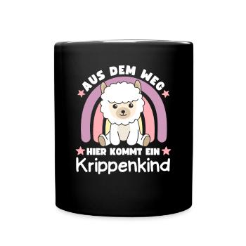 Aus Dem Weg Hier Kommt Ein Krippenkind Alpaka - Tasse einfarbig - Schwarz - Vorne