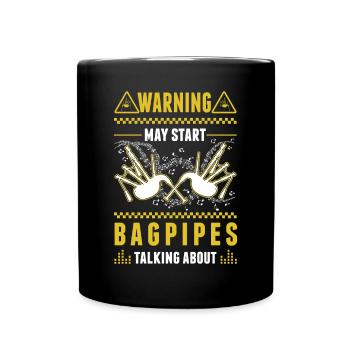 Avertissement cornemuse cornemuse - Mug uni - noir - Devant