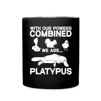 Platypus Schnabeltier - Tasse einfarbig - Schwarz - Vorne
