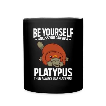 Platypus Schnabeltier - Tasse einfarbig - Schwarz - Vorne
